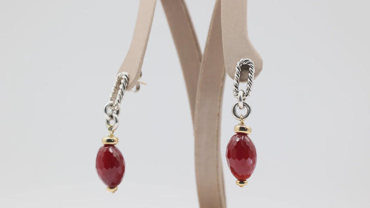 David Yurman Carnelian Figaro Bijoux Dangle Earrings Set