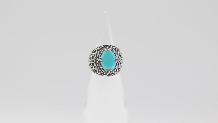 Sterling Silver Turquoise Ring by Carolyn Pollack Size 7.75