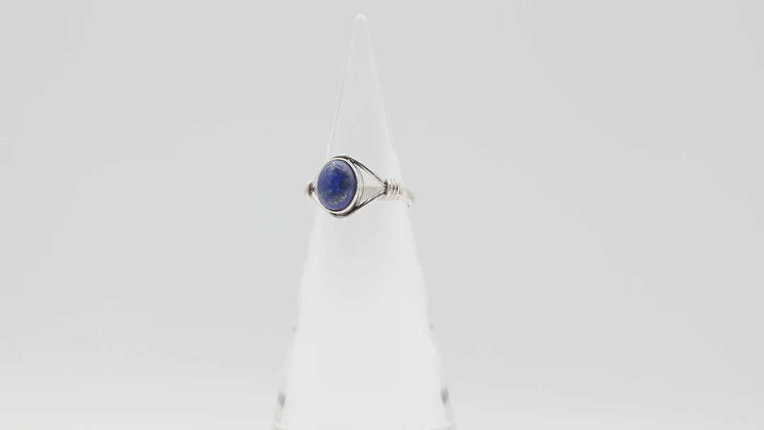 925 Sterling Silver Blue Lapis Ring 10x8mm Size 9.75