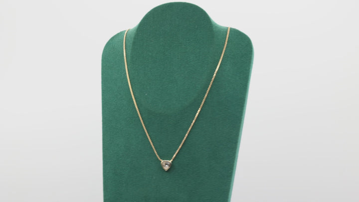 Christian Dior Gold Plated Heart Crystal Necklace Luxury Jewelry