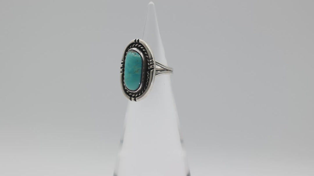 925 Sterling Silver Turquoise Southwestern Ring Size 5.5