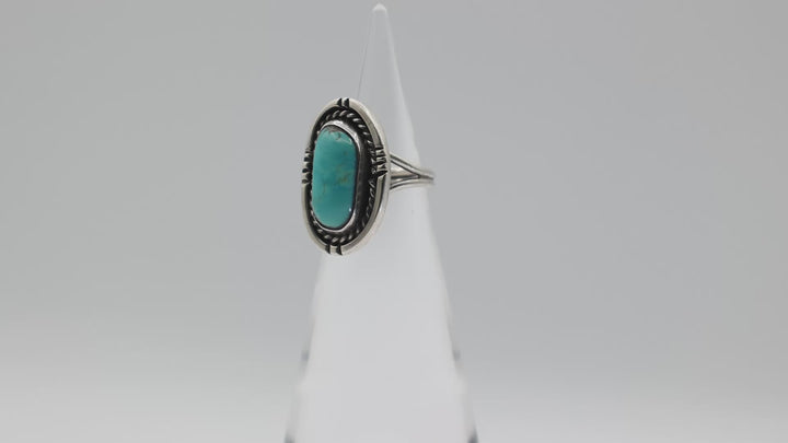 925 Sterling Silver Turquoise Southwestern Ring Size 5.5