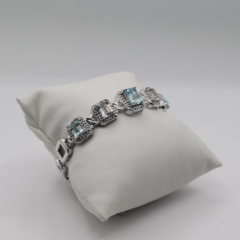 Rhinestone Silver Tone Emerald and Cubic Zirconia Cuff