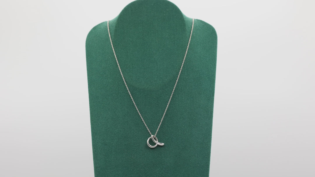 Tiffany And Co Elsa Peretti Sterling Silver Small O Alphabet Pendant Necklace