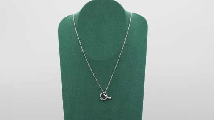 Tiffany And Co Elsa Peretti Sterling Silver Small O Alphabet Pendant Necklace