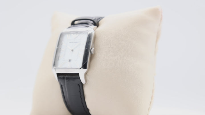 Emporio Armani Men's Black Leather Watch