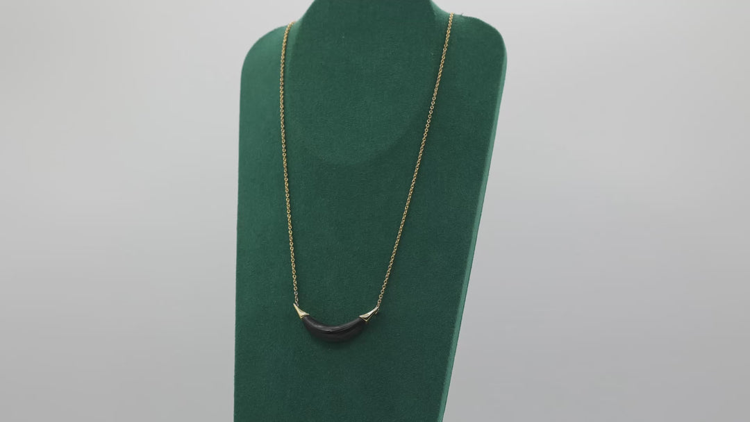 Alexis Bittar Gold Plated Crescent Lucite Necklace