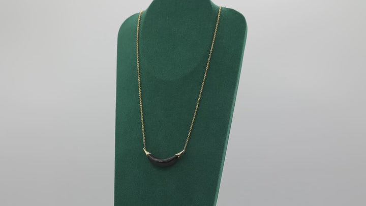 Alexis Bittar Gold Plated Crescent Lucite Necklace