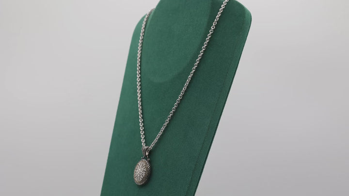 Andrea Candela Gold Accents And Pave Diamond Necklace In Sterling Silver