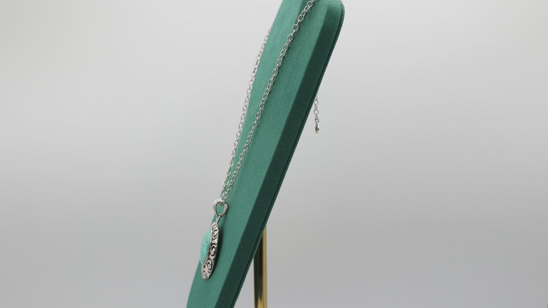 925 Sterling Silver Barse Turquoise Pendant Necklace
