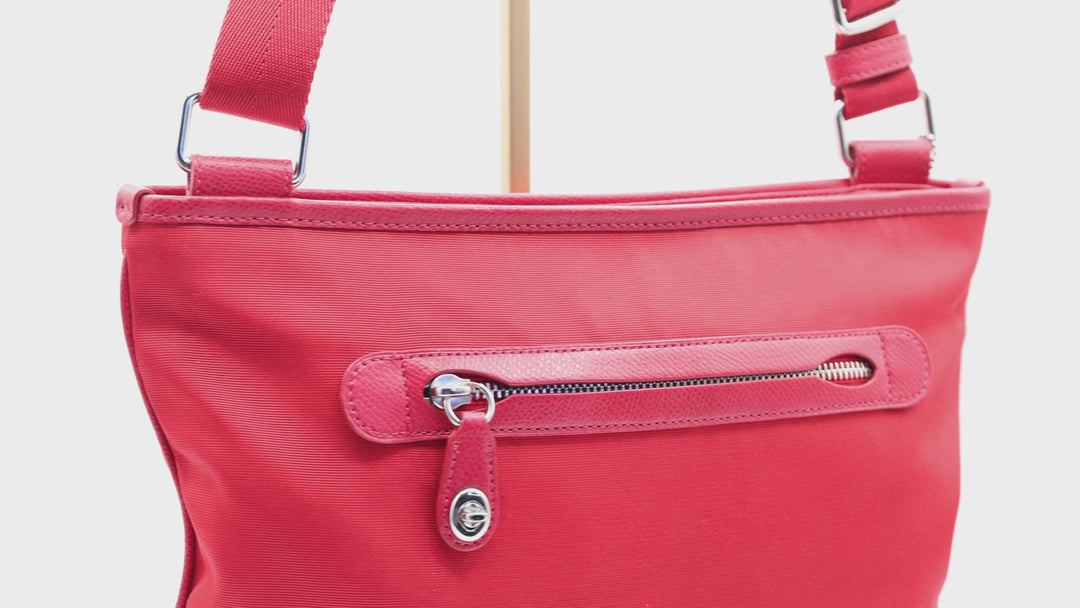 Coach Red Nylon Crossbody Shoulder Bag Silver True Red