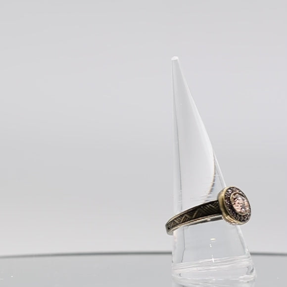 Brass Heidi Daus Pink Rhinestone Ring - Size 7