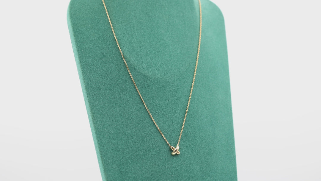 Tiffany And Co 18k Gold X Necklace 16 Inches