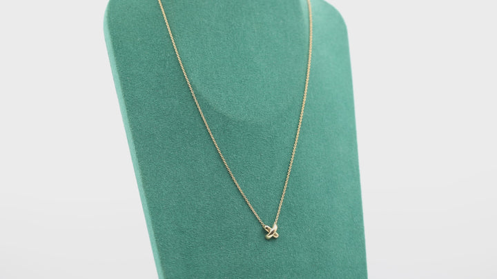 Tiffany And Co 18k Gold X Necklace 16 Inches