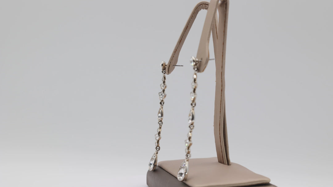 Givenchy Clear Crystal Drop Dangle Earrings