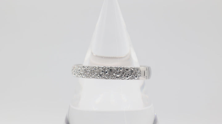 Fossil Steel Silver Tone Rhinestone Cuff Bracelet for Women