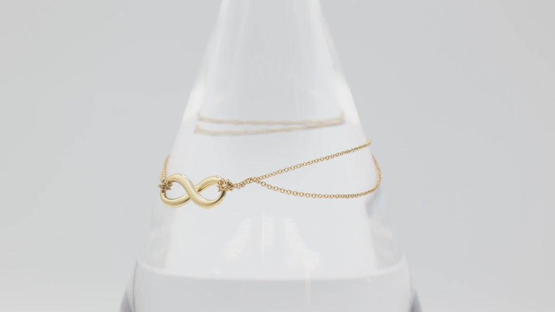 Tiffany And Co 18k Yellow Gold Double Chain Infinity Bracelet