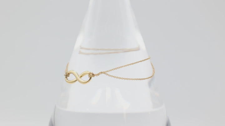 Tiffany And Co 18k Yellow Gold Double Chain Infinity Bracelet