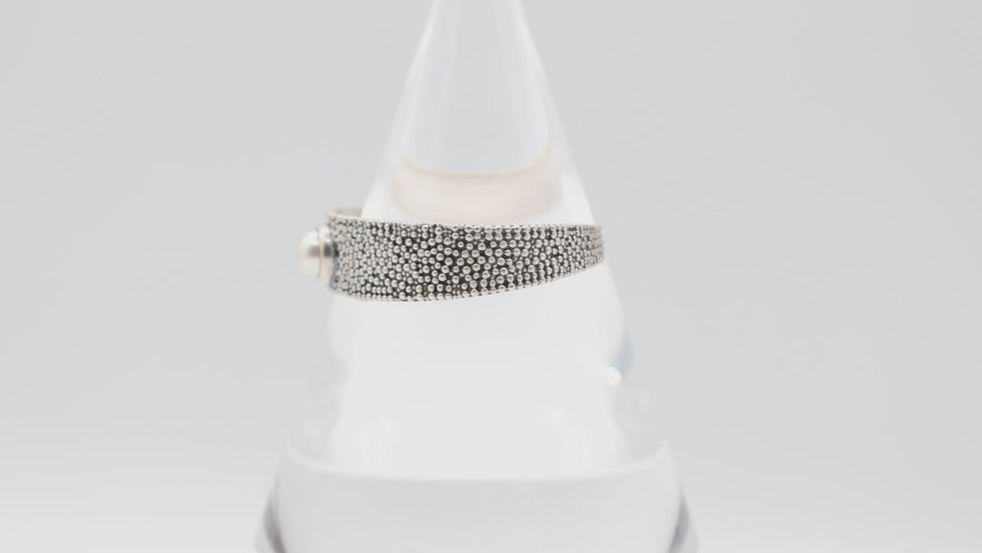 925 Sterling Silver Caviar Pearl Cuff Bracelet