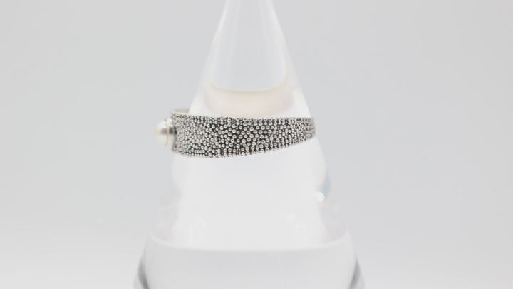 925 Sterling Silver Caviar Pearl Cuff Bracelet