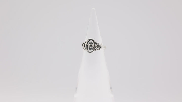 James Avery 925 Sterling Silver Spanish Swirl Ring- Size 4.75