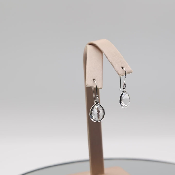 925 Sterling Silver Ippolita Clear Quartz Gemstone Earrings