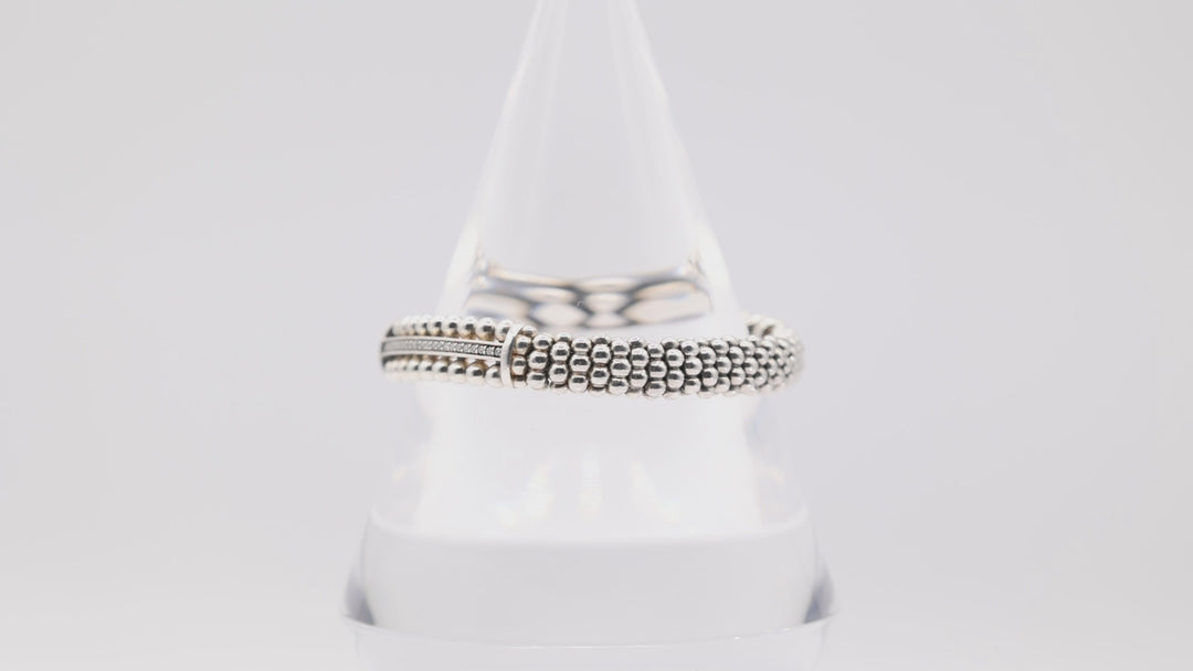 Lagos 925 Caviar Spark White Diamond Bar Bracelet