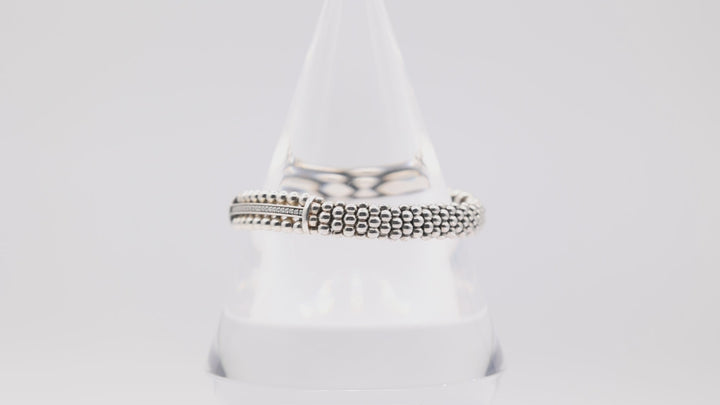 Lagos 925 Caviar Spark White Diamond Bar Bracelet
