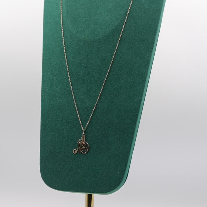 14k Yellow Gold #1 Mom Pendant (Necklace Not Included)
