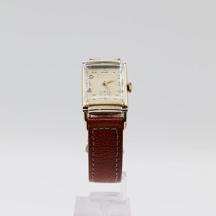 Mens Hamilton Vintage 1940s 14k Gold Watch