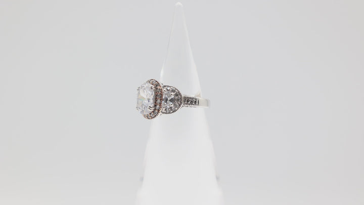 925 Sterling Silver Band with Large Oval CZ Ring Size 8