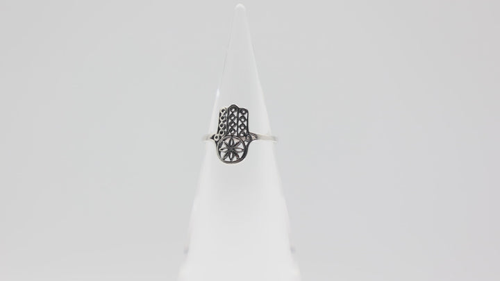 925 Sterling Silver Siam Hand Band Ring Size Six Point Five