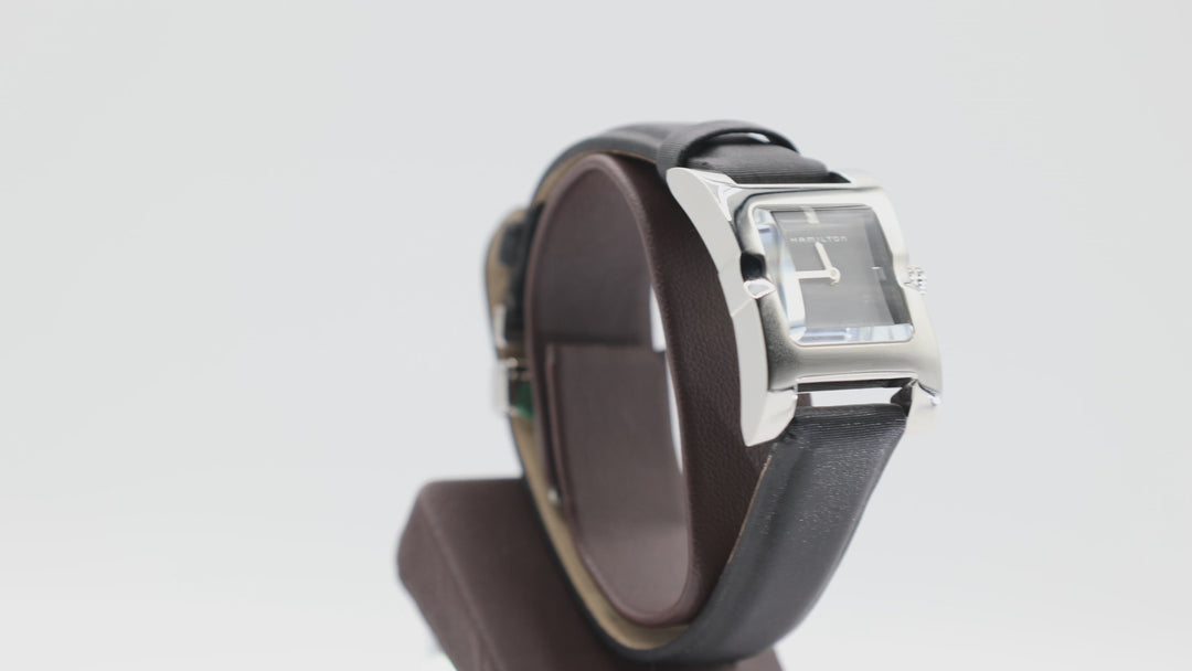 Hamilton 000211 Black Dial Wristwatch with Black Genuine Leather Band