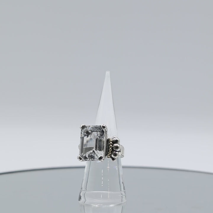 925 Sterling Silver and 18k Yellow Gold LAGOS Caviar Sapphire Ring - Size 6.75