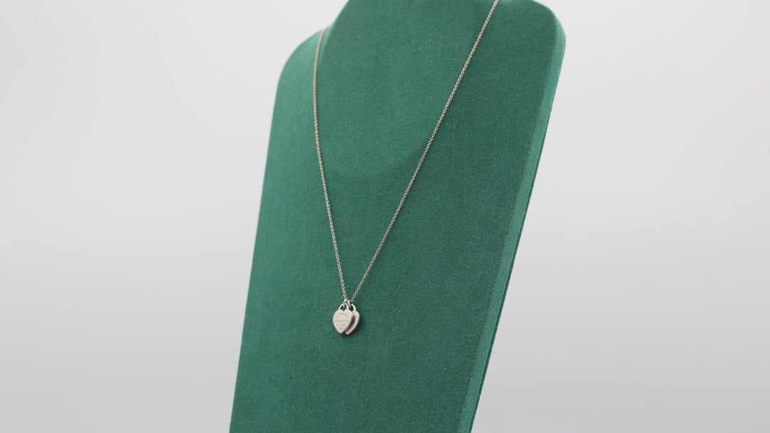Tiffany & Co Please Return to Tiffany Sterling Silver Two Heart Necklace