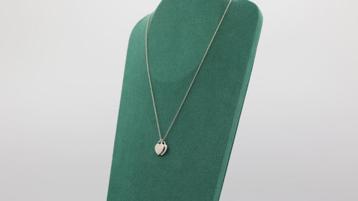 Tiffany & Co Please Return to Tiffany Sterling Silver Two Heart Necklace