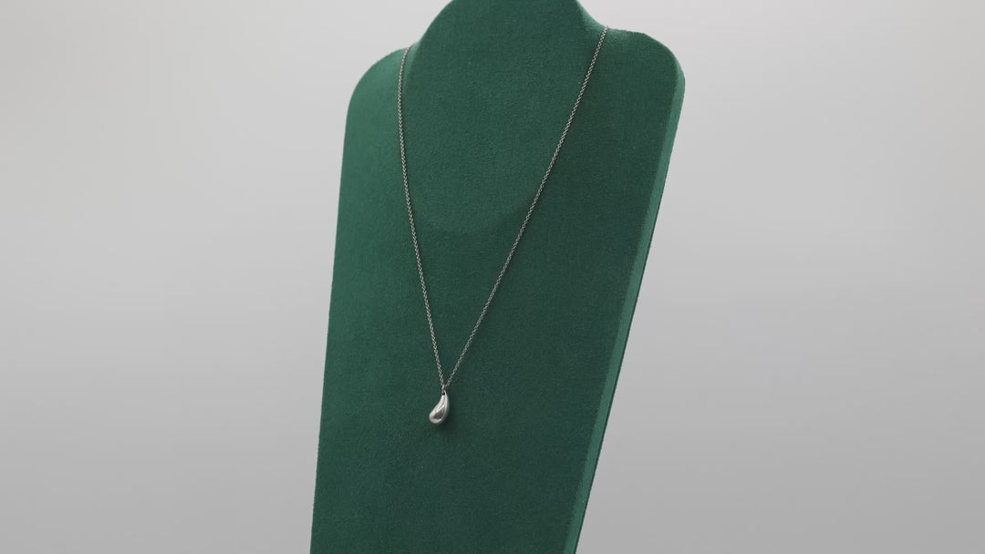 Tiffany and Co 925 Sterling Silver Teardrop Pendant Necklace
