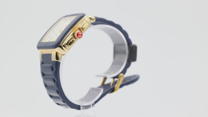 Michele Chronograph Navy Blue Jelly Bean Silicone Watch