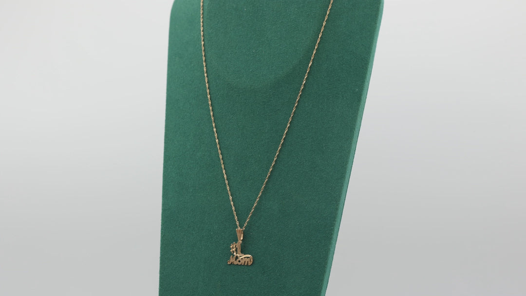 14K Yellow Gold Number One Mom Necklace Pendant Jewelry