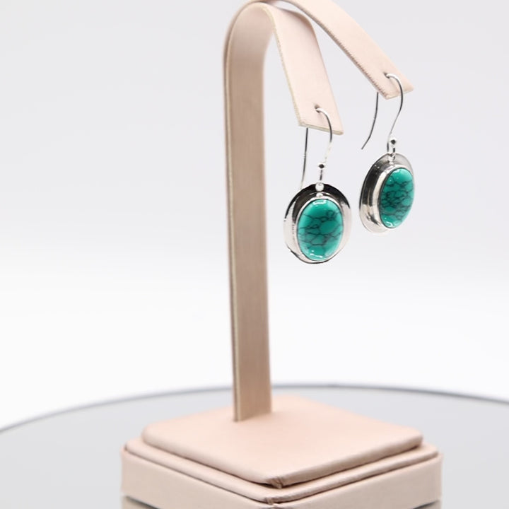 925 Sterling Silver Samuel b. 925 and Sleeping Beauty Turquoise Earrings