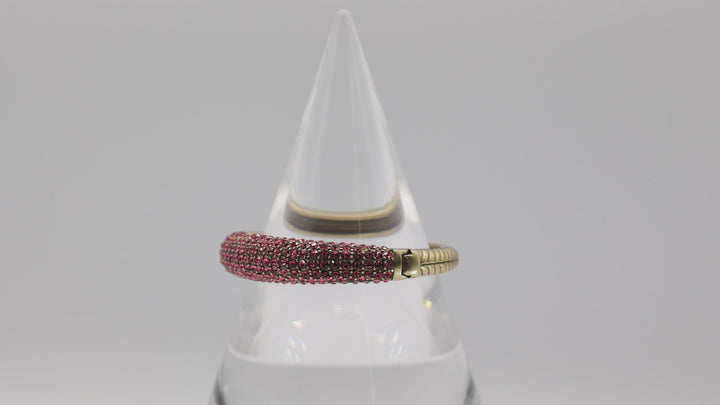 Heidi Daus Pink Crystal Hinged Bracelet Elegant Designer Jewelry