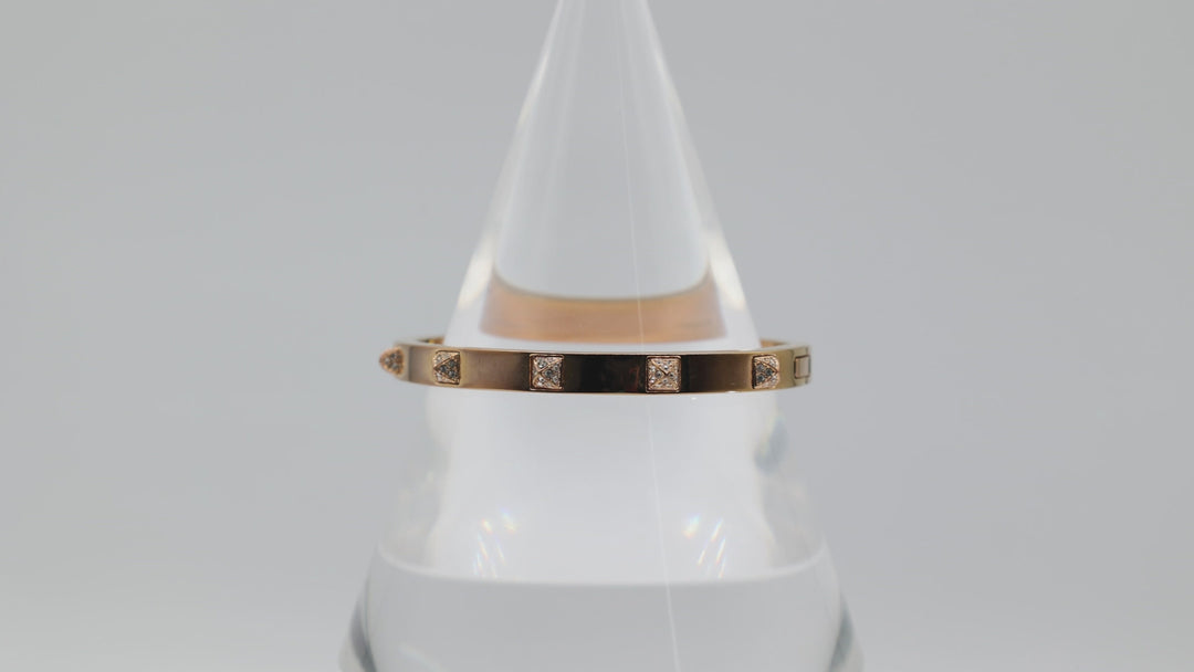 Swarovski Gold Tone Studded Hinged Bracelet