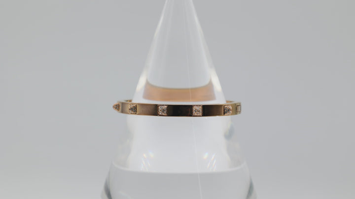 Swarovski Gold Tone Studded Hinged Bracelet