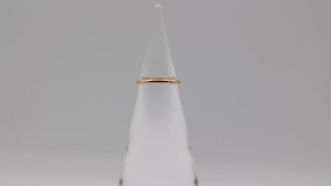 14K Yellow Gold Band Ring 2mm Width Size 6.75 Jewelry