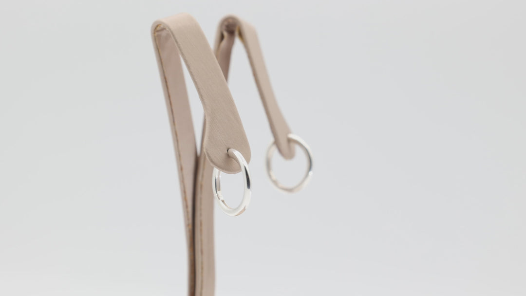 925 Sterling Silver 18.8mm Small Round Hoop Earrings