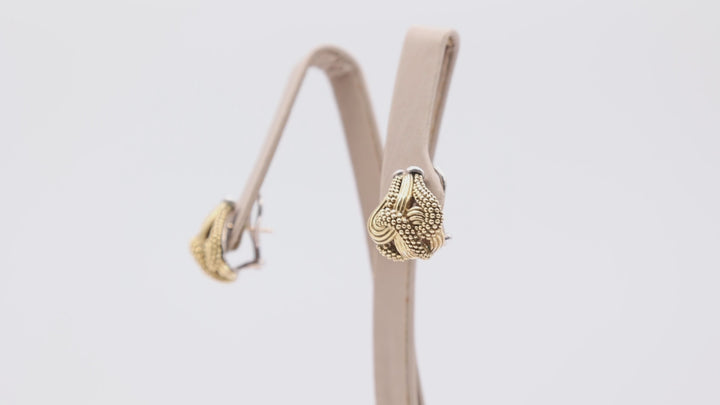 925 Sterling Silver & 14k Gold Lagos Caviar Collection Earrings