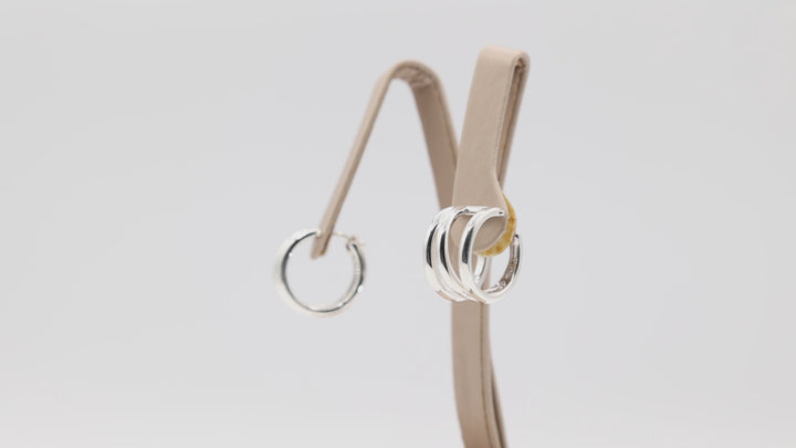 Tiffany & Co. 925 Sterling Silver Diagonal Hoop Earrings