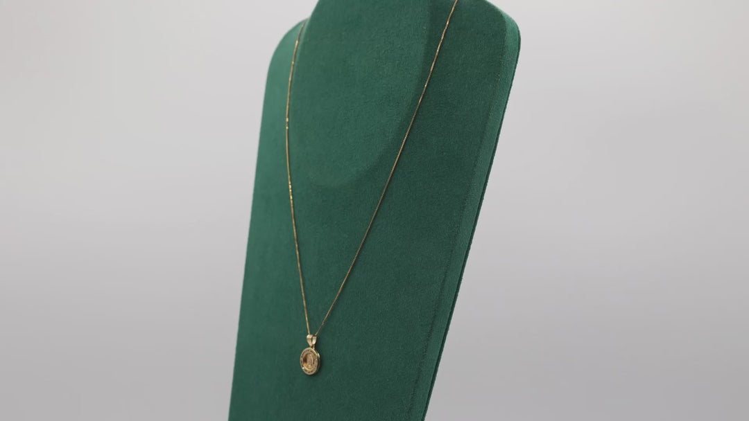 8K Yellow Gold Religious Pendant Necklace Faith - 18 inches