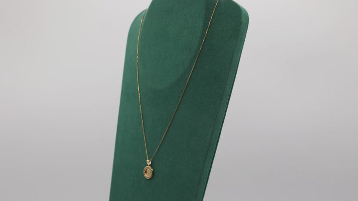 8K Yellow Gold Religious Pendant Necklace Faith - 18 inches