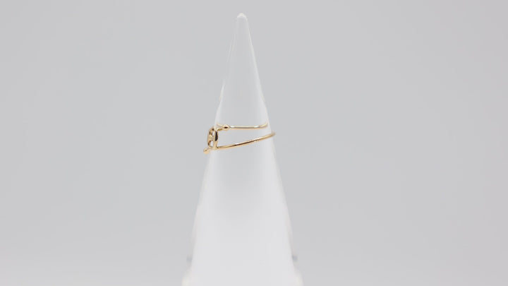 18K Yellow Gold Bypass Anchor Marine Link Ring Size 4